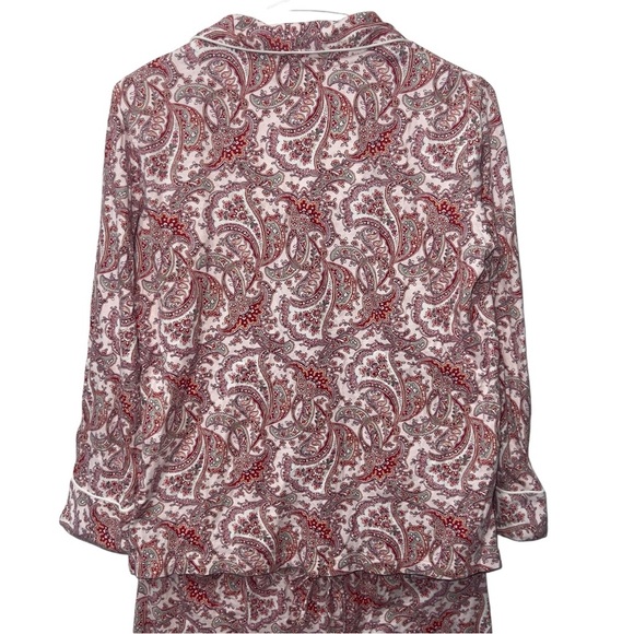 Lauren Ralph Lauren Floral Paisley Print Cotton 2 Piece Comfy Sleep Pajama Set - Picture 7 of 14